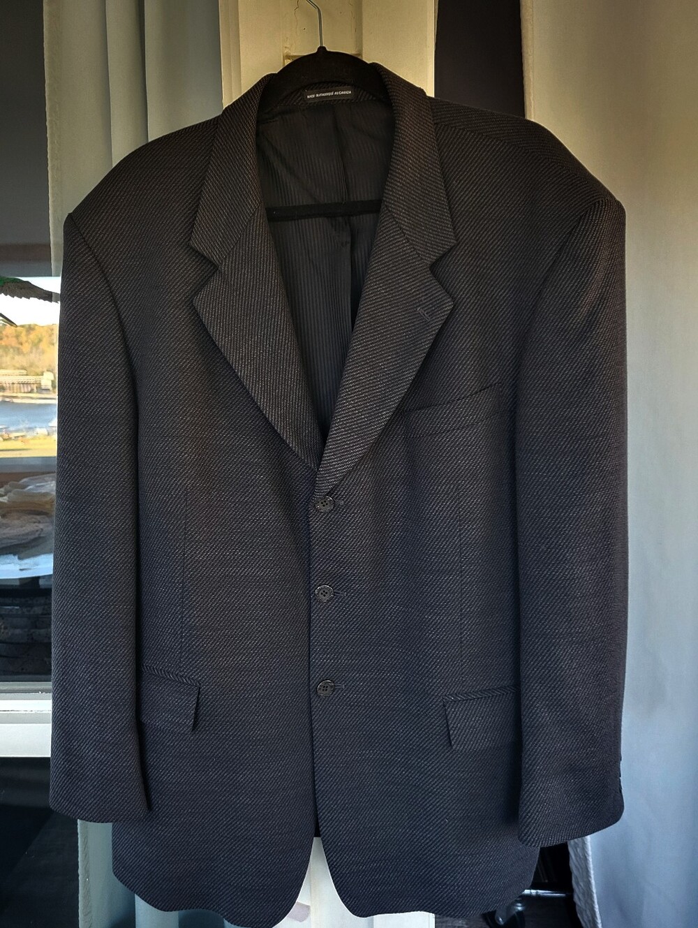 Men's Bill Blasd Classic Herringbone Blazer - Dark Charcoal Pure Virgin Wool